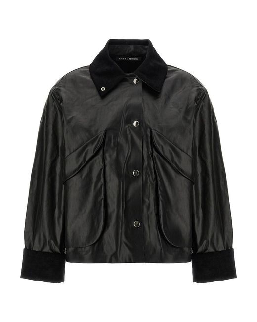 Kassl Black Long-Sleeved Lapel Casual Jacket