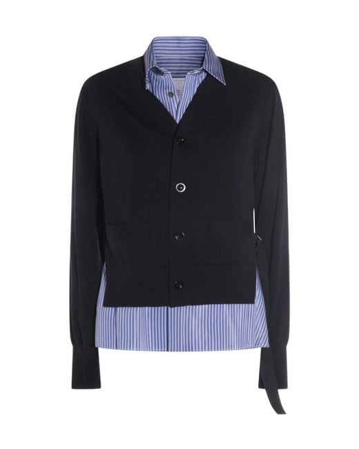 Sacai Blue Knitted Jumper