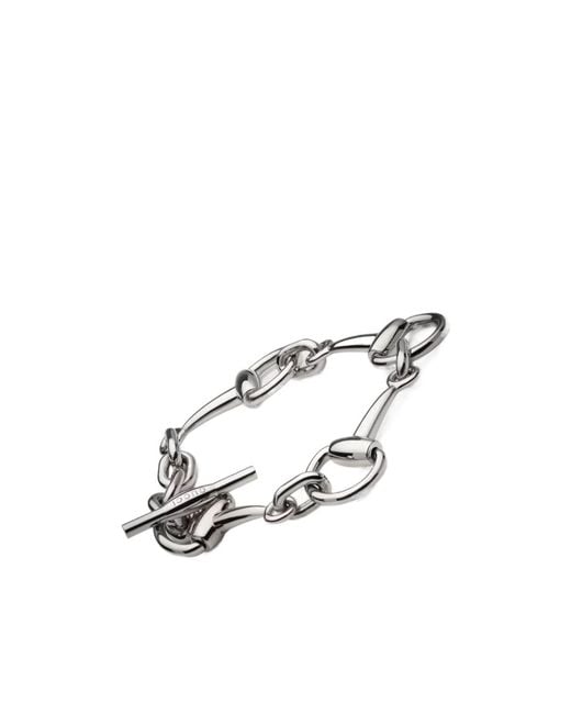 Gucci White Horsebit Chain Bracelet