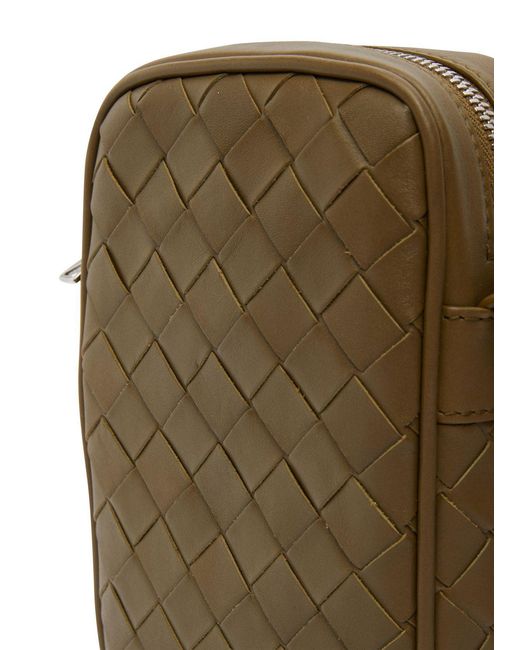 Bottega Veneta Green Zippered Mobile Phone Shoulder Bag for men