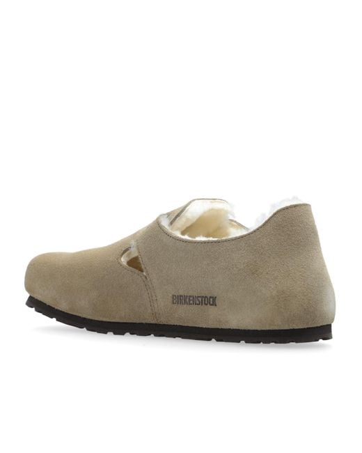 Birkenstock Gray London Buckle-Fastening Shearling-Lined Loafers for men