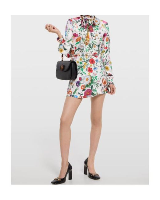 Gucci White Printed Twill Dress