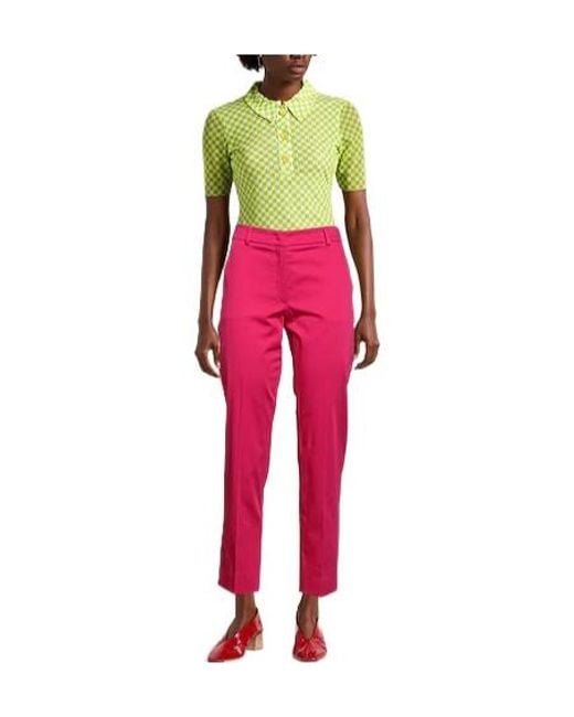 Weekend by Maxmara Pink Solid Slim-Fit Pants