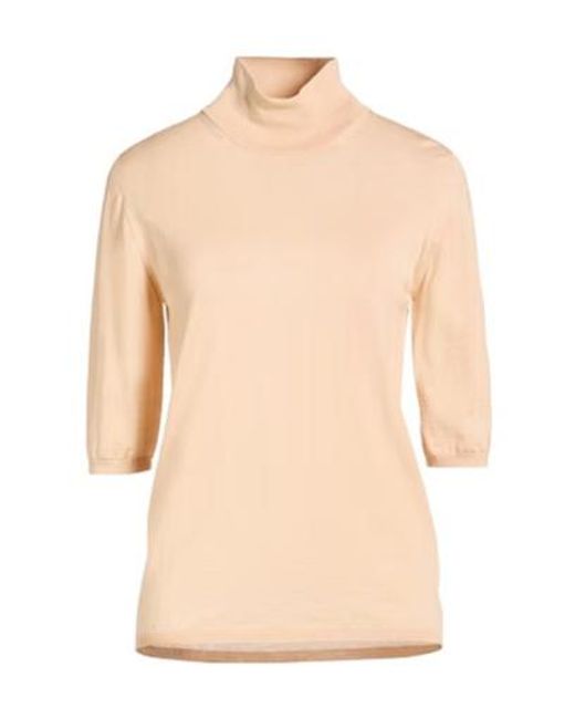 Max Mara Natural Solid Lightweight Wool Knit Top