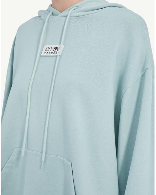 MM6 by Maison Margiela Blue Cotton Hooded Sweatshirt