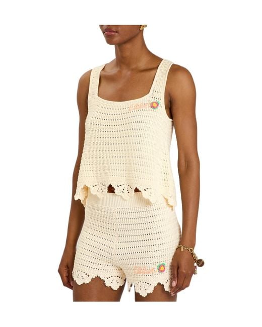 Chloé Natural Crochet Cotton Top
