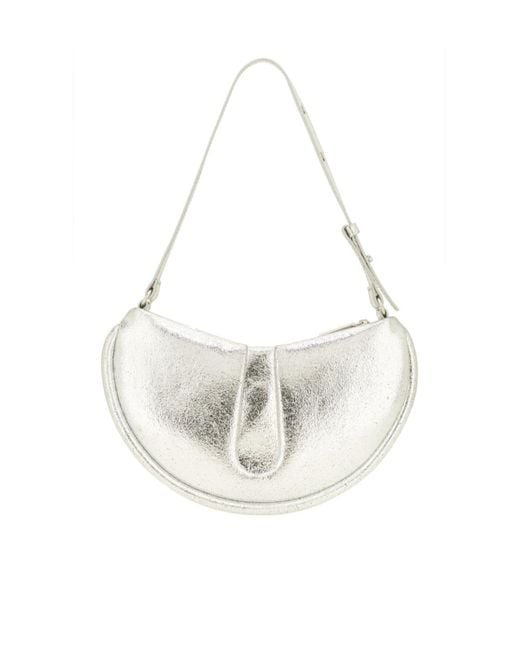 THEMOIRÈ White Ebe Metallic Effect Shoulder Bag