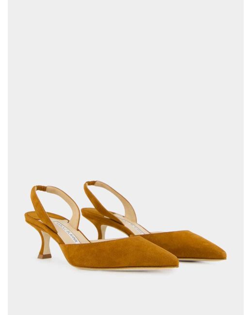Manolo Blahnik Metallic Pointed High-Heeled Sandals