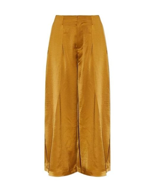 AllSaints Yellow Wide-Leg Casual Trousers