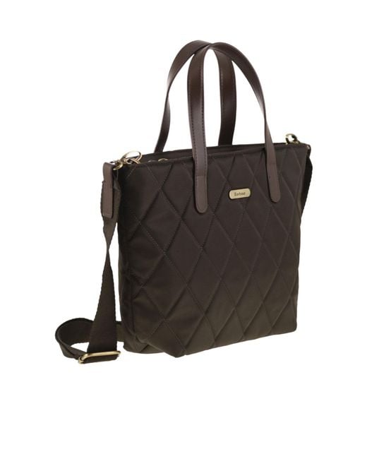 Barbour Black Quilted Mini Tote Bag