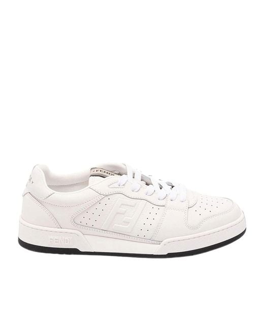 Fendi White Match Low-Top Sneakers for men
