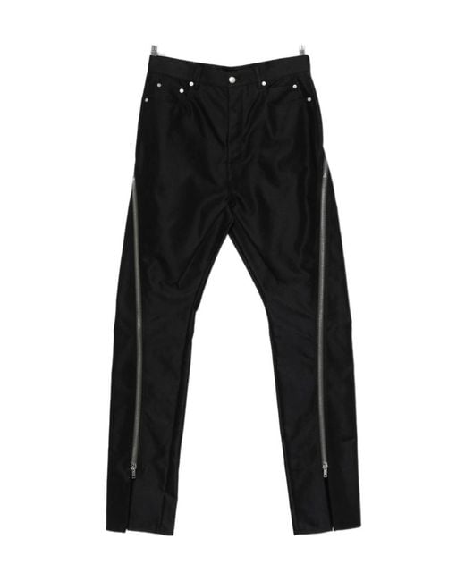 Rick Owens Black Bolan Banana Straight Leg Pants for men