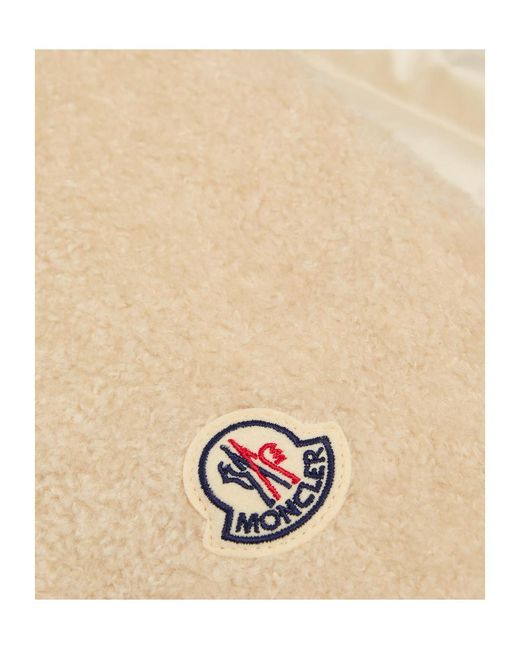 Moncler Natural Quilted Teddy Scarf