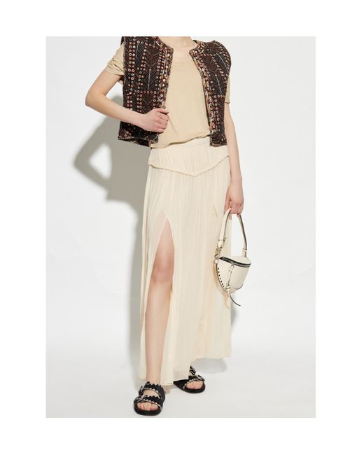 Isabel Marant Natural Rolande Georgette Maxi Skirt