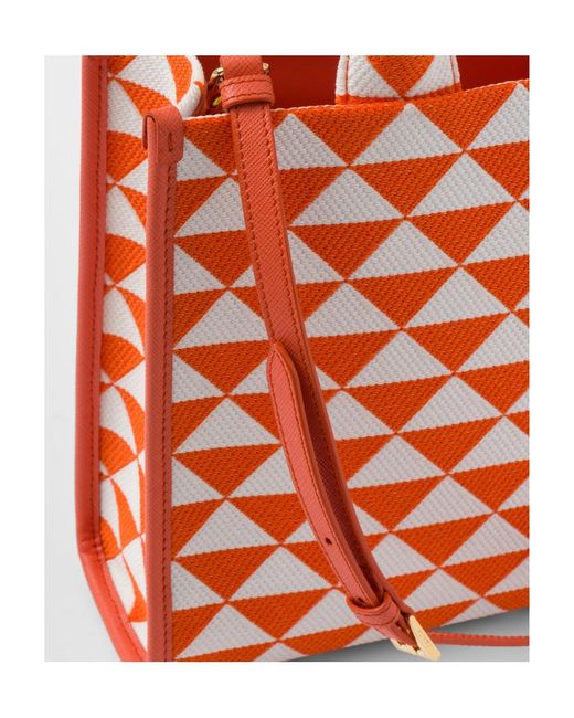 Prada Orange Symbole Small Top Handle Bag