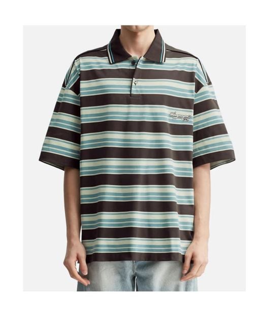 Wooyoungmi Green Striped Short-Sleeve T-Shirt for men