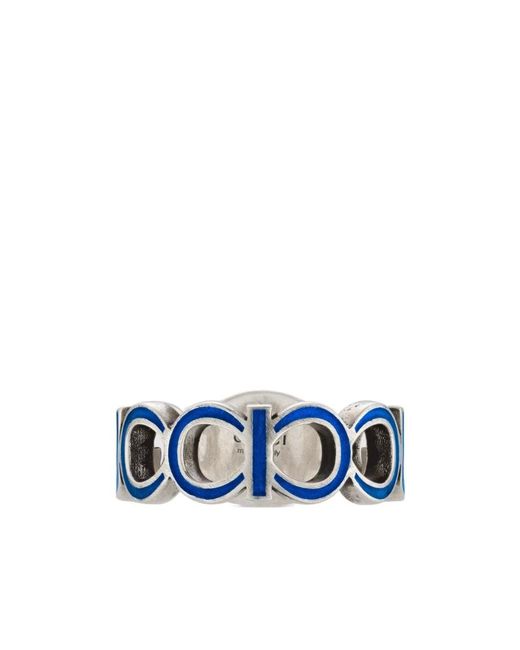 Gucci Blue Interlocking G Pull-On Style Ring for men