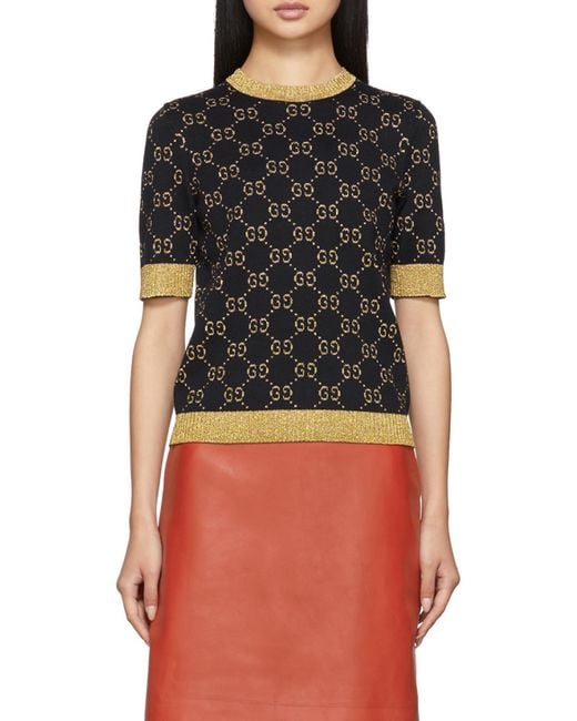 Gucci Blue Gg Lam Cotton Top