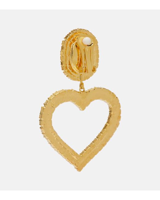 Magda Butrym Pink Crystal-Embellished Clip-On Earrings