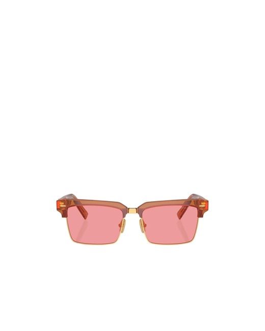 Miu Miu Pink Eyewear Square Frame Sunglasses