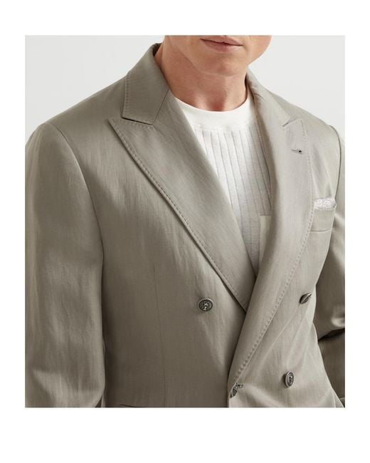 Brunello Cucinelli Gray Unconstructed Blazer for men