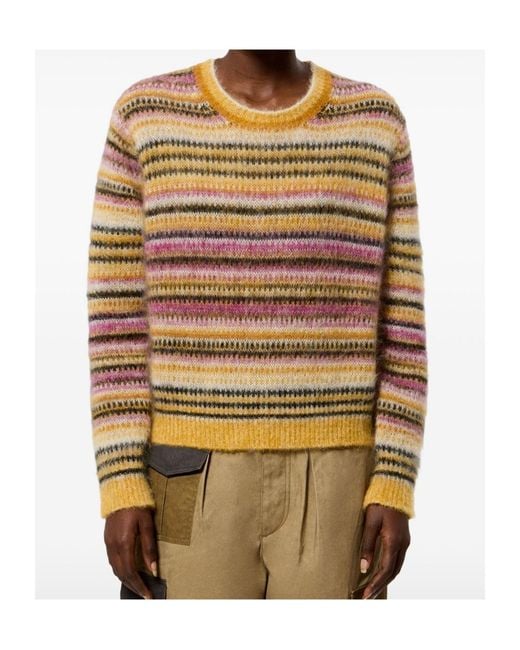 Isabel Marant Natural Morine Striped Brushed-Knit Jumper