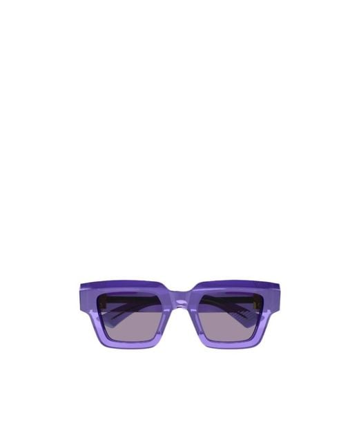 Bottega Veneta Purple Eyewear Square Frame Sunglasses for men