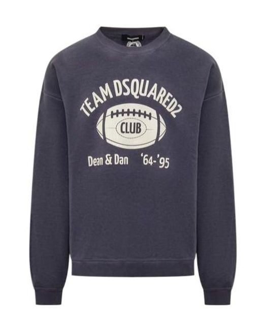 DSquared² Blue Relax Fit Sweatshirt for men