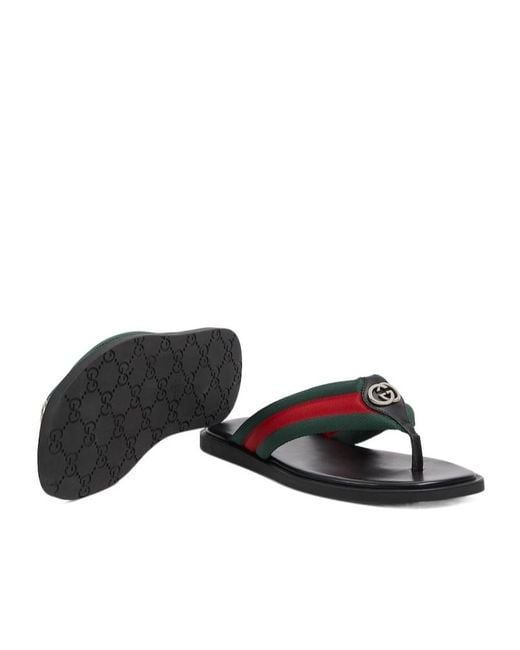Gucci Multicolor Thong Sandal With Interlocking G for men