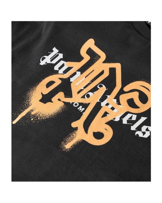 Palm Angels Black Crew-Neck Short-Sleeve T-Shirt for men