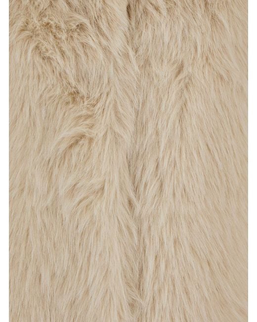 Semicouture Natural Semi Couture Notched Ecofur Coat
