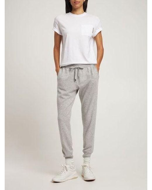 Brunello Cucinelli Gray Strap Cashmere Sweatpants