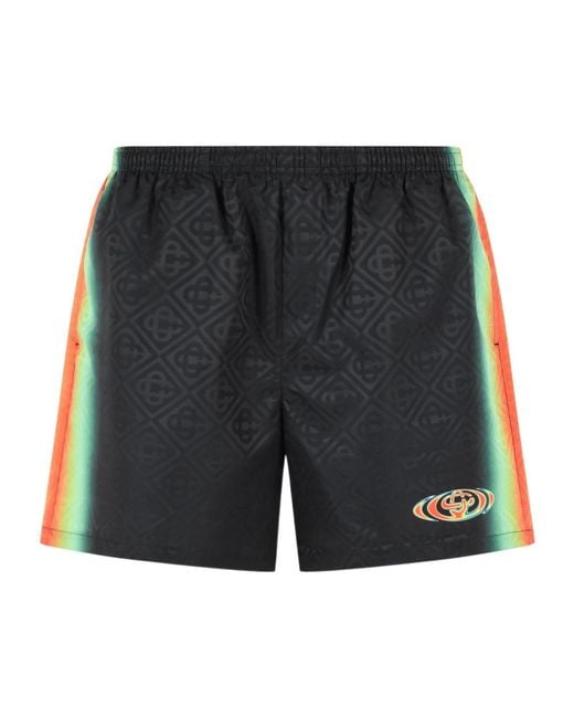 Casablanca Black Heat Map Monogram Swim Shorts for men
