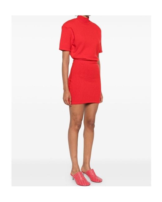 Jacquemus Red La Robe Maille Castagna Dress