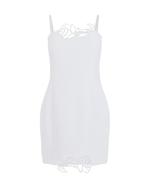 Blumarine White Floral Embroidered Mini Dress
