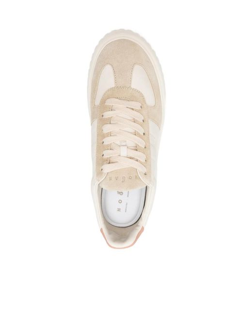Hogan White H-Stripe Platform Laxe-Up Sneakers