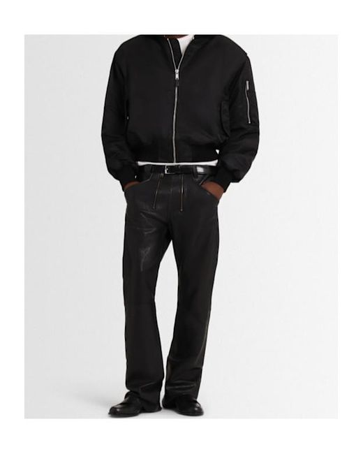 Entire studios Black Hooded Broad Bomber Jacket for men