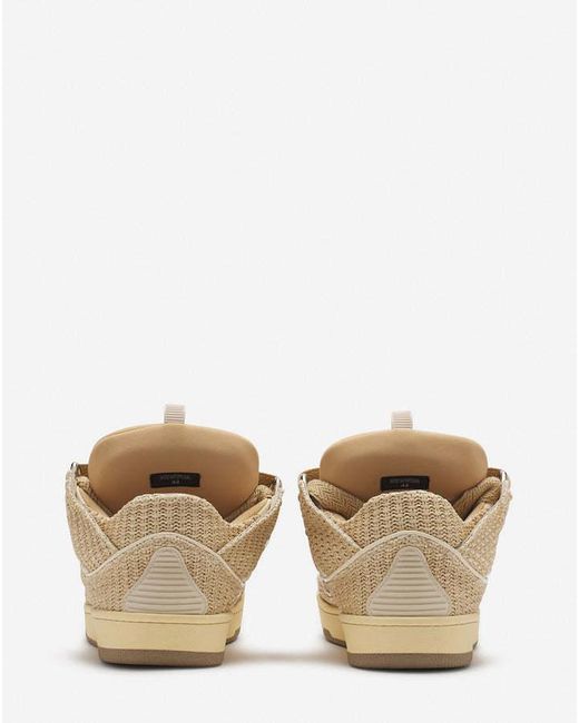 Lanvin Natural Curb Lace-Up Sneakers