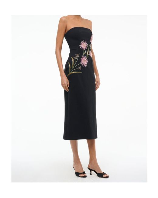 Staud Black Off-The-Shoulder Midi Dress