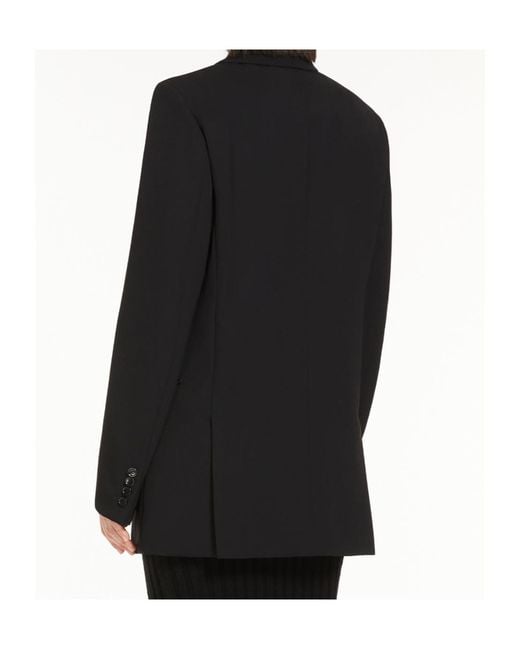 Max Mara Black Amaca Double-Breasted Long-Sleeved Jacket