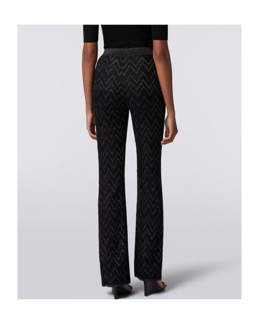 Missoni Black Zigzag Wide-Leg Trousers