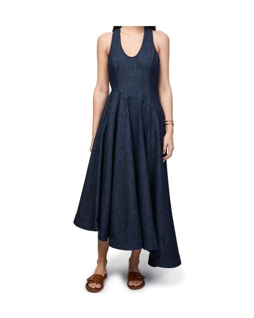 Zimmermann Blue Denim Dress With Plunging Neckline