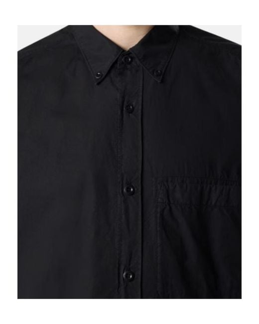 Stone Island Black Buttoned Oxford Shirt for men