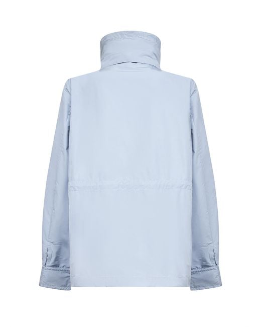 Moncler Blue Enette Zip-Up Hooded Short Jacket