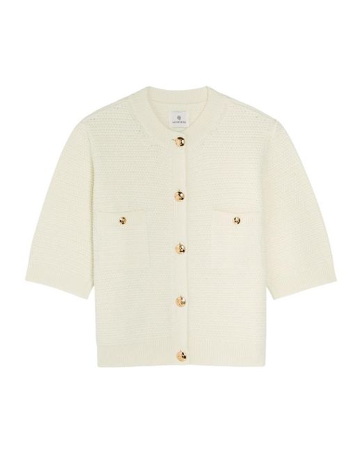 Anine Bing White Short-Sleeved Cardigan
