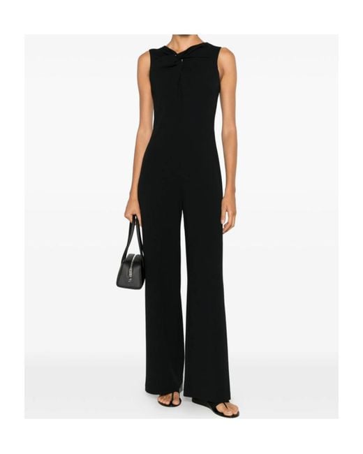 Calvin Klein Black Twist-Detail Sleeveless Jumpsuit