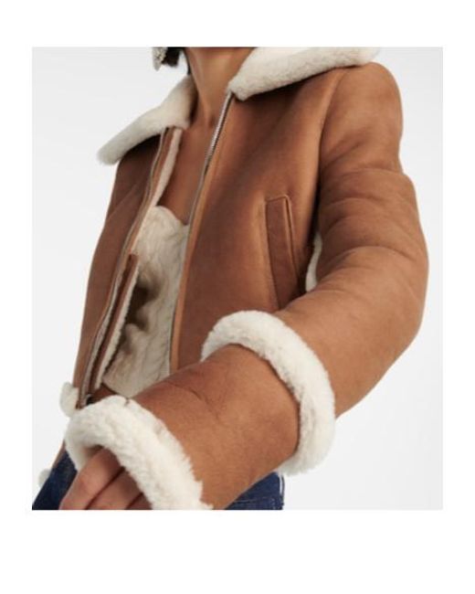 Magda Butrym Brown Shearling-Lined Suede Jacket