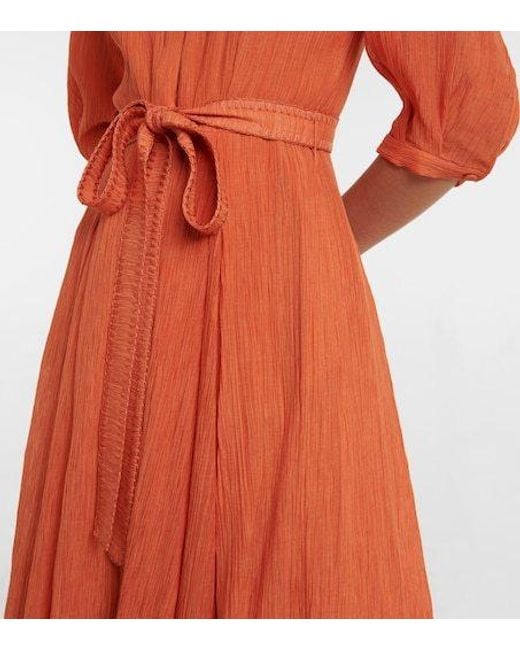 Gabriela Hearst Orange Shirt Dress