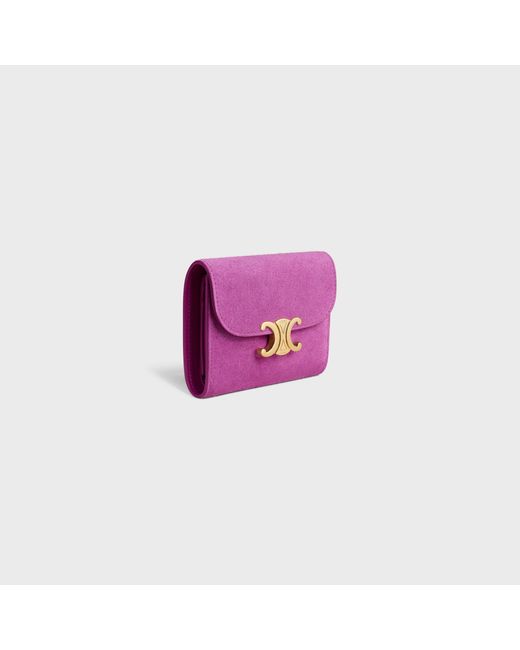 Céline Pink Small Flap Wallet Triomphe