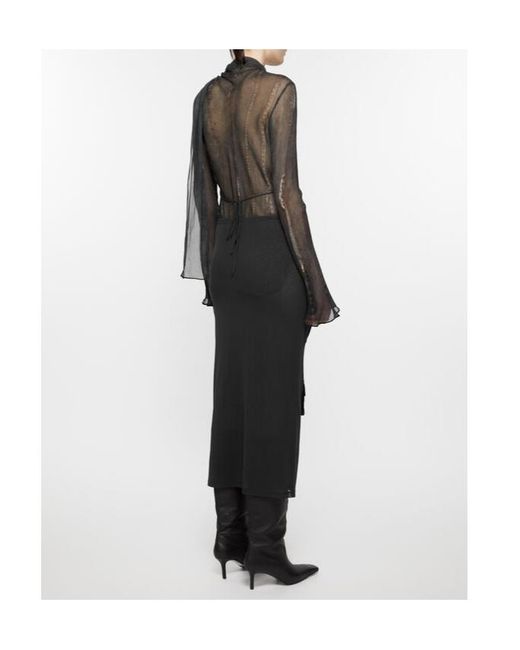 Acne Black Cargo Mesh Skirt